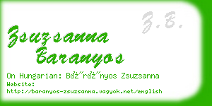 zsuzsanna baranyos business card
